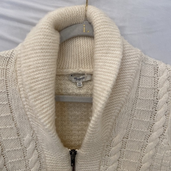 Madewell cream grandpa cardigan zip up size XS - Picture 2 of 8